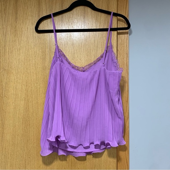 Lush Pleat Lace Camisole in Violet - Size XL - Picture 2 of 5